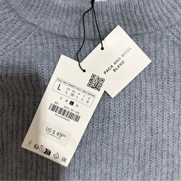 Zara BASIC ALPACA AND WOOL BLEND SWEATER - Picture 3 of 3